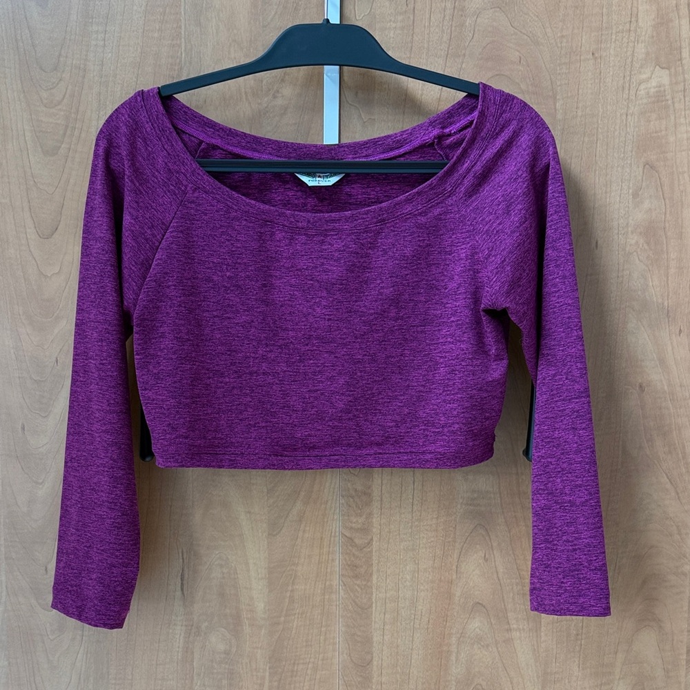 Hard Tail Magenta Long Sleeve Crop Top